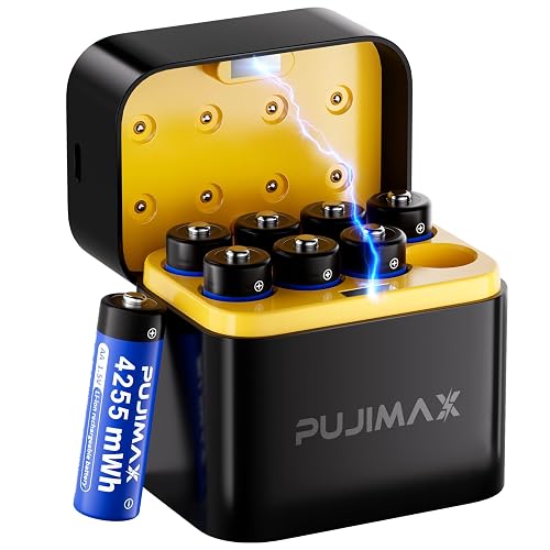 PUJIMAX 4255mWh Rechargeable aa Batteries Lithium with
