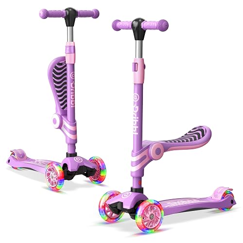 Purple 3 Wheel Scooter with Seat