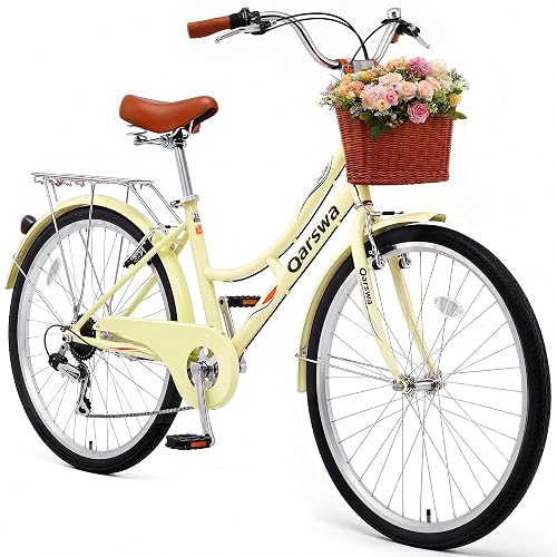 QARSWA 24/26 Inch Women's Beach Cruiser Bike