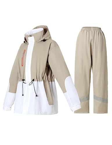Rain Suit for Women Waterproof Hooded Rain