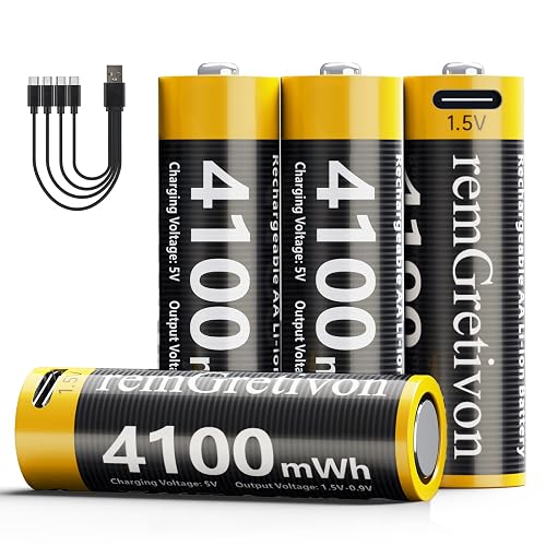 remGretivon USB C Rechargeable AA Batteries 4