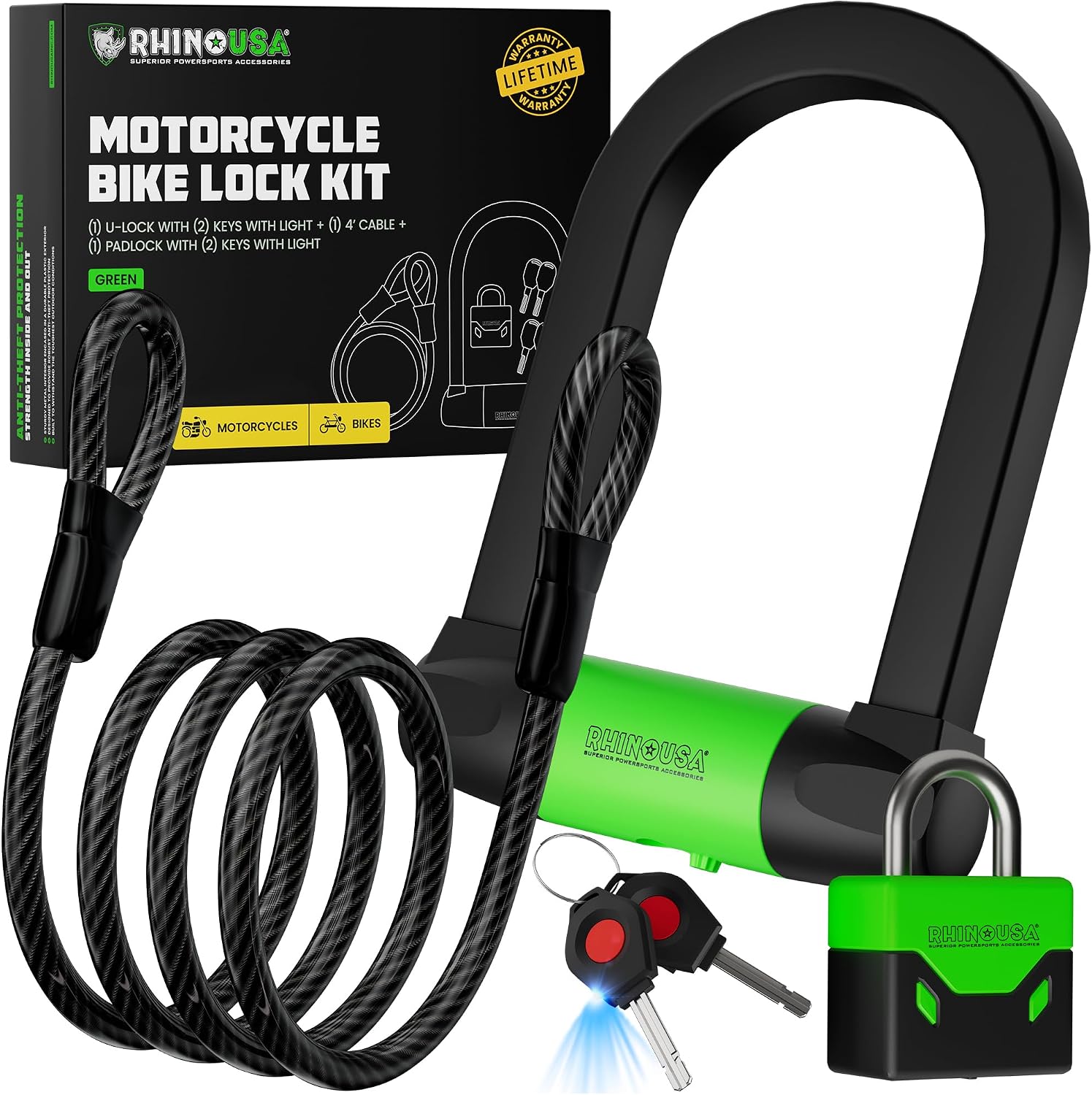 Rhino USA Bike Lock Set Locks