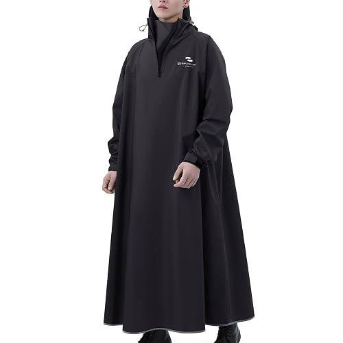 RINJOY Hooded Rain Poncho Waterproof Rain Ponchos