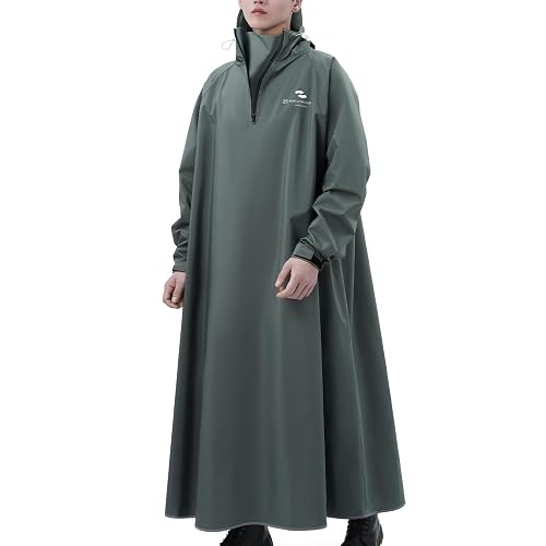 RINJOY Hooded Rain Poncho Waterproof Rain Ponchos