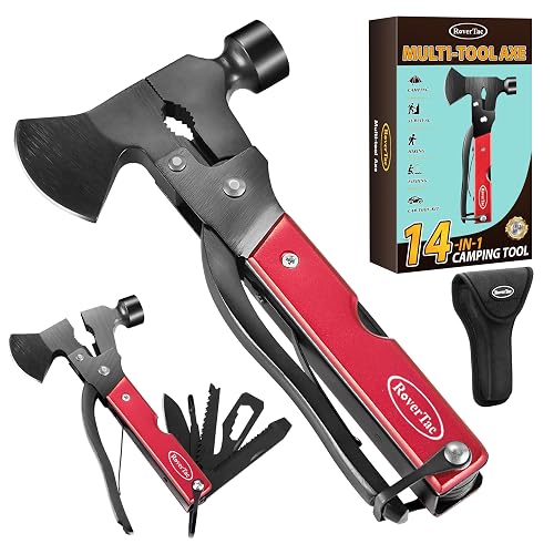 RoverTac 14-in-1 Multitool Camping Axe Hatchet –