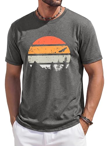 Runcati Mens Short Sleeve T-Shirts Casual Graphic