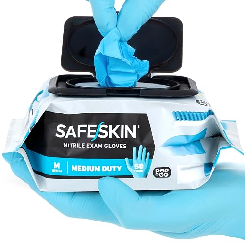 SAFESKIN Disposable Nitrile Gloves in POP-N-GO Pack