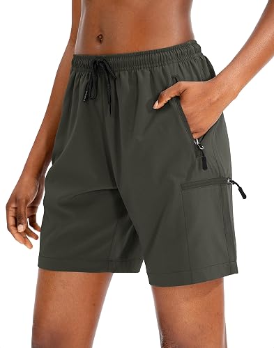 SANTINY Women's 5''/ 7''/9'' Hiking Cargo Shorts