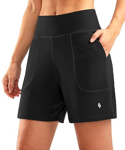 SANTINY Women's 6''/ 8'' Athletic Long Shorts