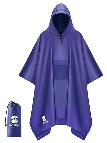 SaphiRose Extra Thick Hooded Rain Poncho Double