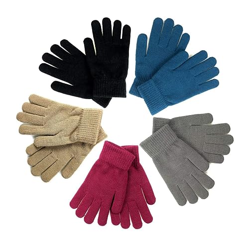 SHALEDOW 5 Pairs Winter Magic Gloves Stretchy