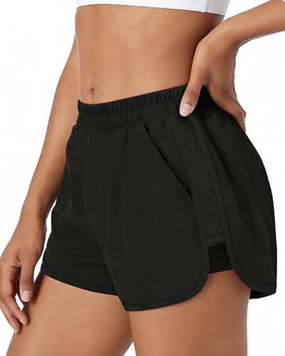 Shdykj Womens Running Shorts with Liner Womens
