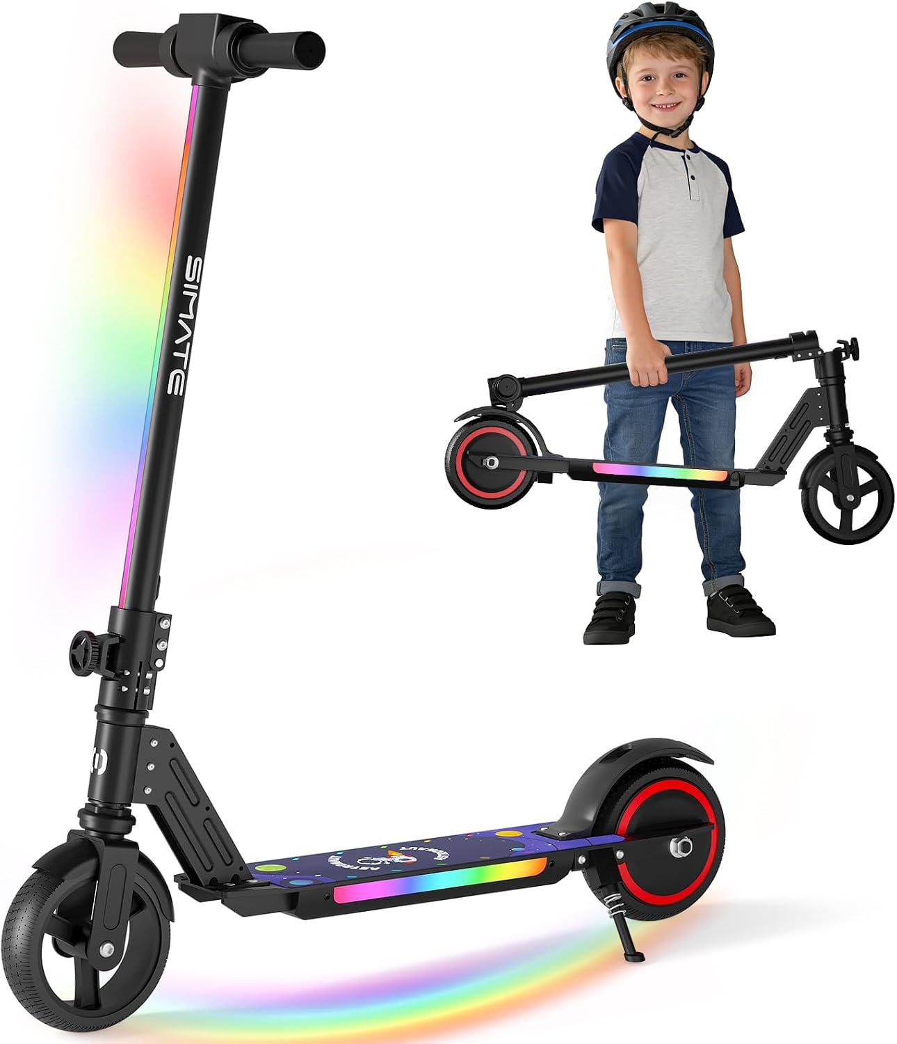 SIMATE Kids Electric Motorized Scooter Colorful