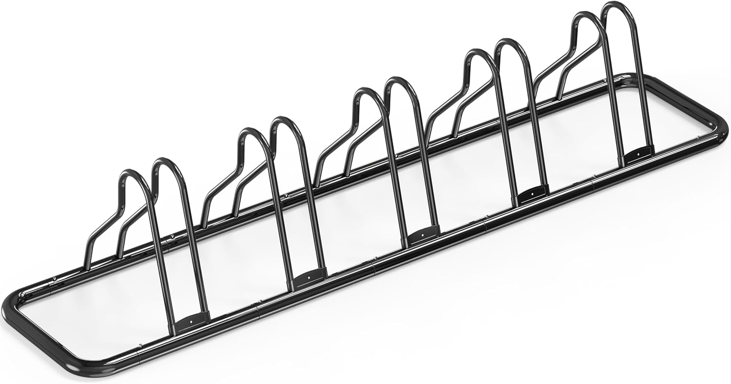 Simple Houseware 5-Bike Floor Rack: Adjustable Garage Parking Stand