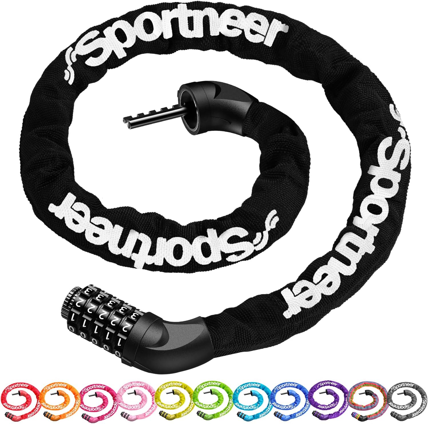 Sportneer 5-Digit Combination Bike Chain Lock
