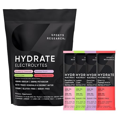 Sports Research® Hydrate Electrolytes Powder Packets -