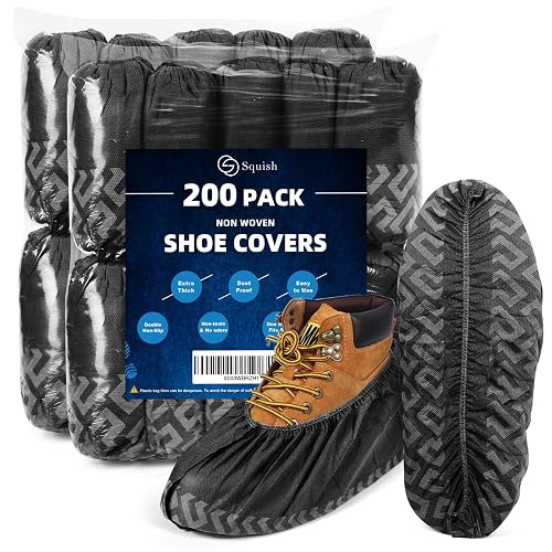 squish 200 Pack Shoe Covers Disposable Non-Slip
