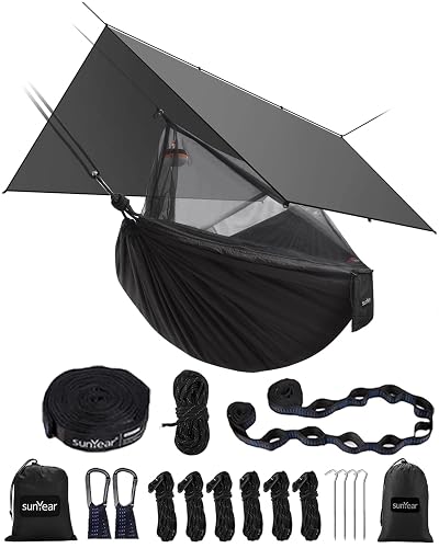 Sunyear Hammock Camping with Rain Fly Tarp