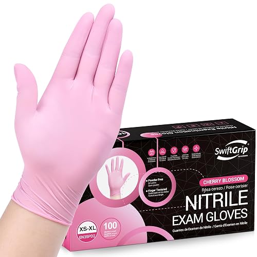 SwiftGrip Pink Nitrile Gloves