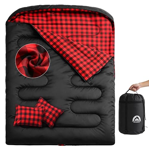 Swtmerry Double Sleeping Bag with 2 Pillows