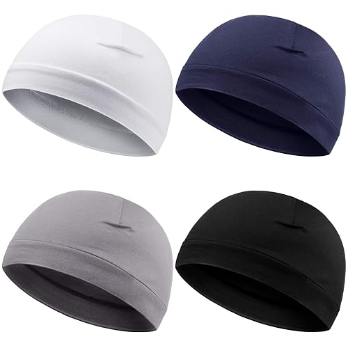 Syhood 4 Pcs Cotton Skull Caps for