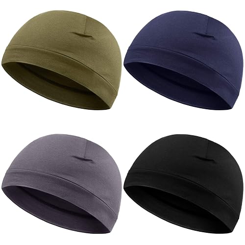 Syhood 4 Pcs Cotton Skull Caps for