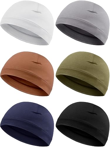 Syhood 6 Pieces Men Skull Caps Cotton