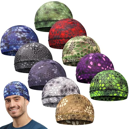 Tarpop 10 Pcs Men Skull Caps Cooling