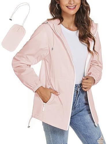 TCOT Womens Rain Jackets Waterproof Windbreaker Jackets