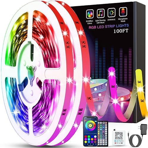 Tenmiro Led Lights for Bedroom 100ft Music