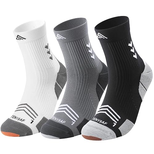 TENYSAF Compression Sport Running Socks: Athletic Crew