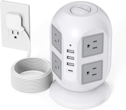 TESSAN Tower Power Strip 10 ft