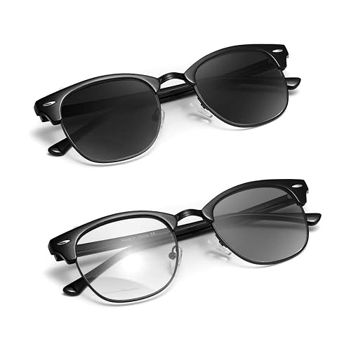 TIANYESY Semi Rimless Polarized Sunglasses Men Photochromic