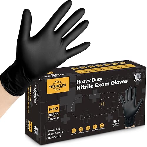 TitanFlex Disposable Nitrile Exam Gloves - 6-mil