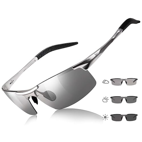TJUTR Mens Photochromic Sunglasses Day & Night