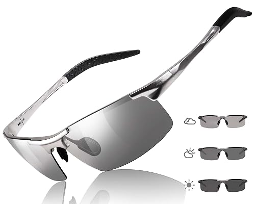 TJUTR Mens Photochromic Sunglasses Day & Night