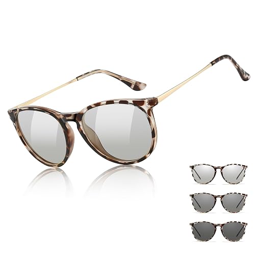 TJUTR Photochromic Polarized Sunglasses for Women and