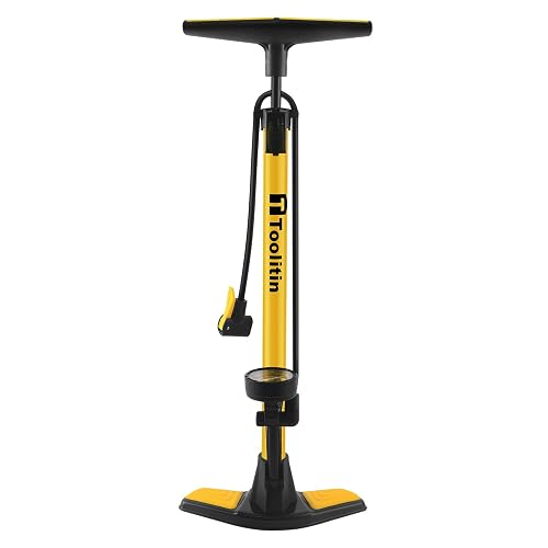 TOOLITIN Floor Bike Pump with Gauge