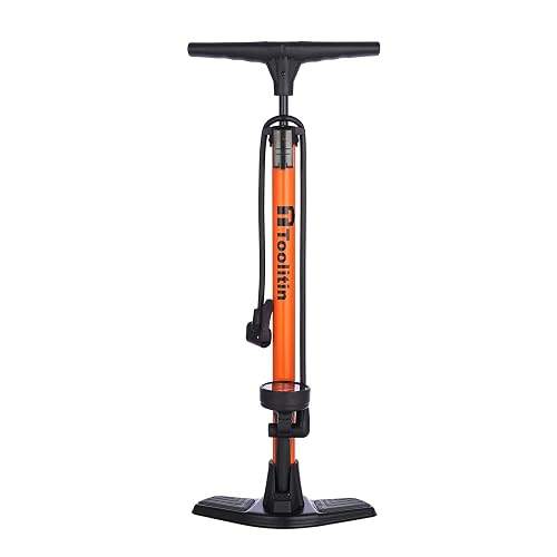 TOOLITIN Floor Bike Pump with Gauge