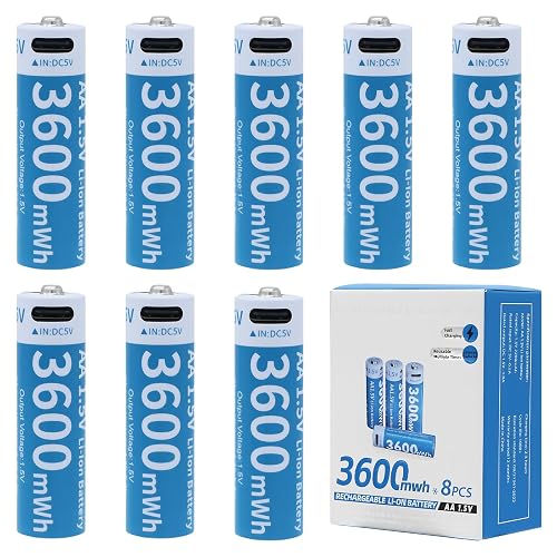 Tosiicop Rechargeable AA Lithium Battery - 8
