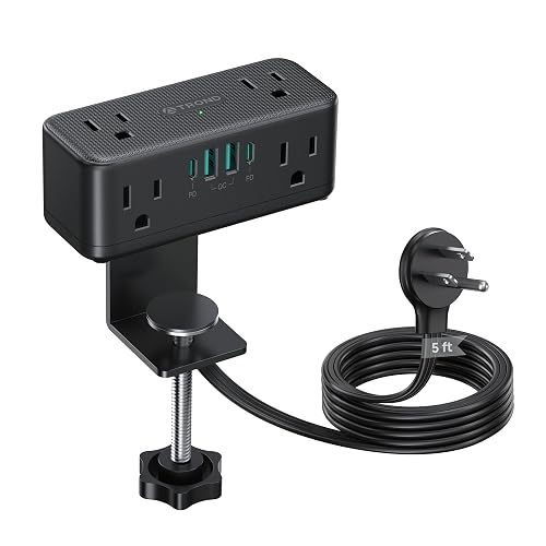 TROND Small Footprint Desk Clamp Power Strip
