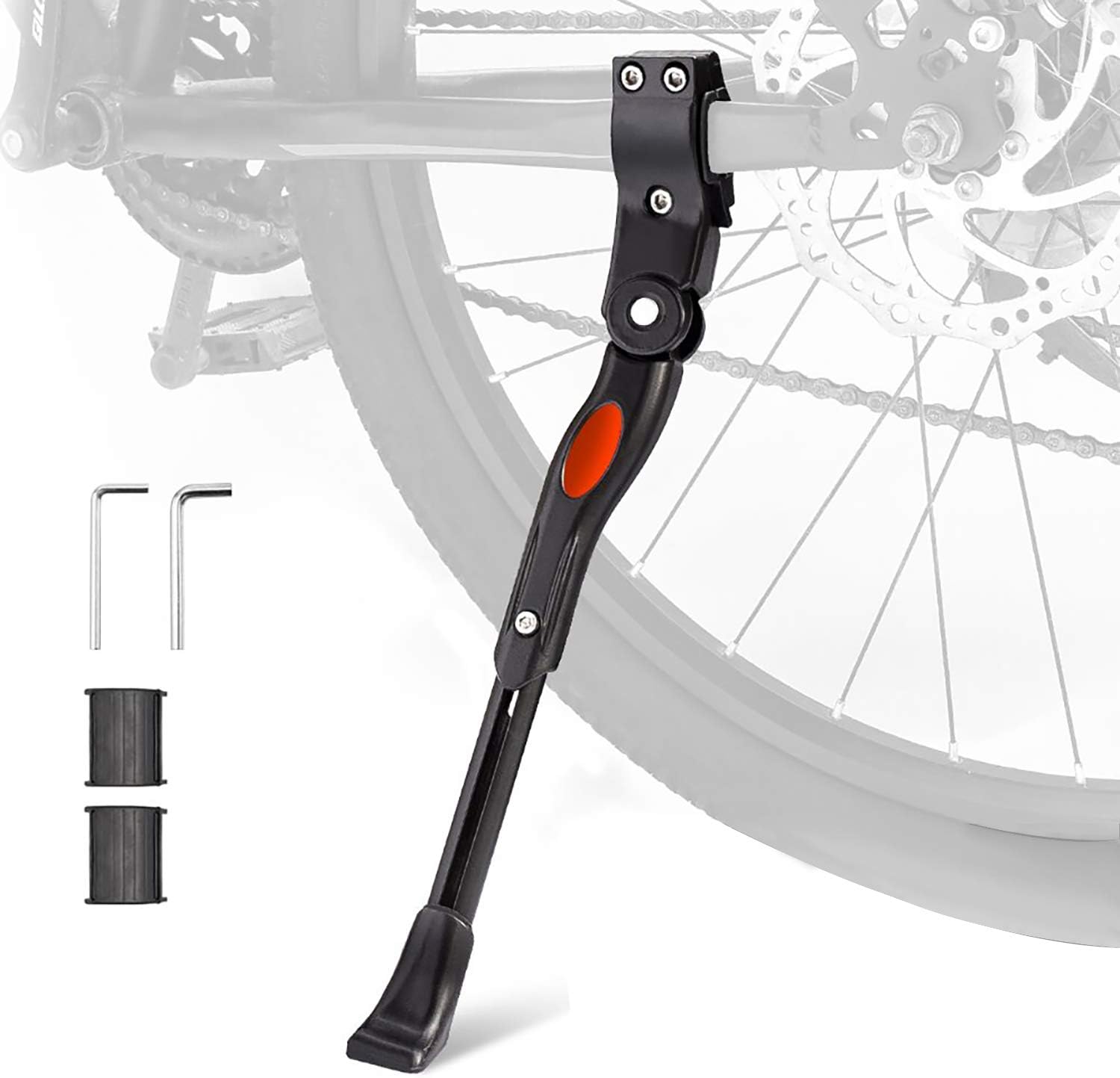 UHACKER Aluminum Rear Kickstand: Adjustable Side Stand for 22–26" Bikes