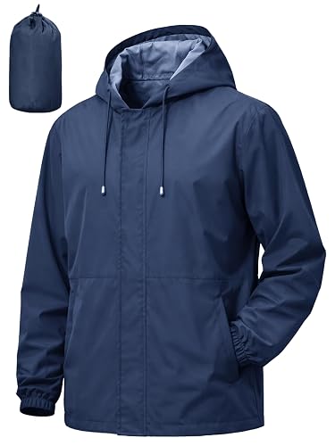UIQUR Men's Rain Jacket Waterproof Windbreaker Raincoat