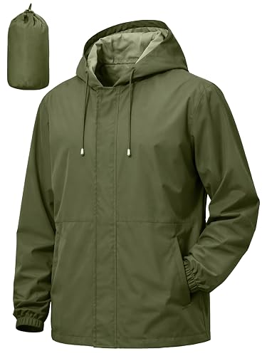 UIQUR Men's Rain Jacket Waterproof Windbreaker Raincoat