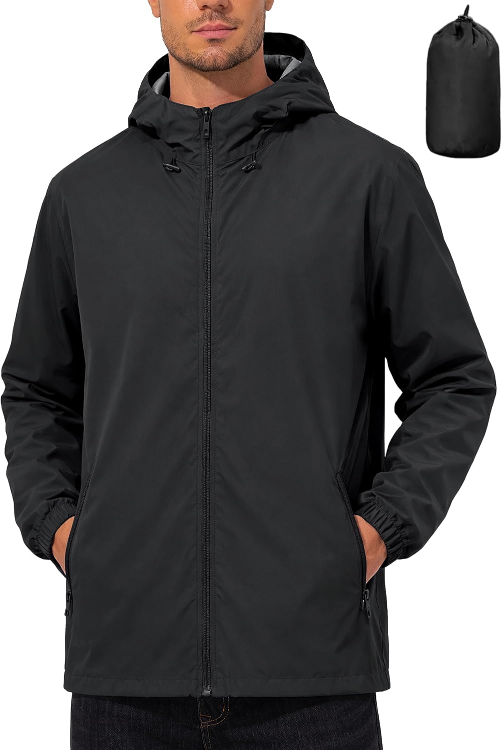 UIQUR Mens Rain Jacket Lightweight Waterproof