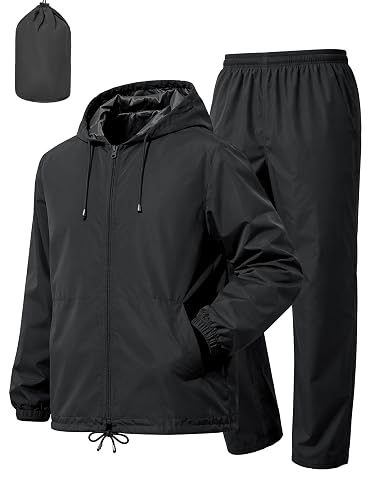 UIQUR Mens Rain Suit Waterproof Rain Jacket