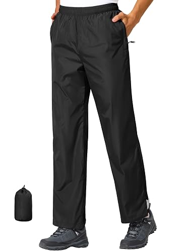 UIQUR Mens Waterproof Rain Pants Lightweight Packable