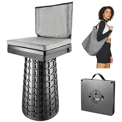 Upgraded Collapsible Stool with Backrest & Extra