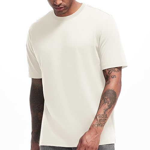 VEIISAR Men's Heavy Weight Crew Neck T-Shirt
