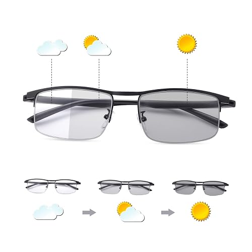 Vepiant Photochromic Progressive Multifocus Reading Glasses